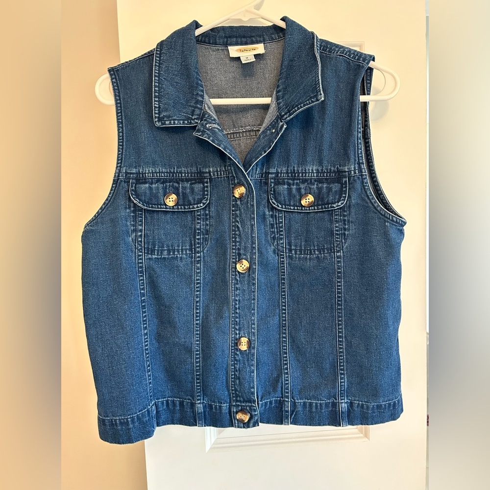 Vintage Talbots Denim Vest. 90s Vibes. Sz Medium.